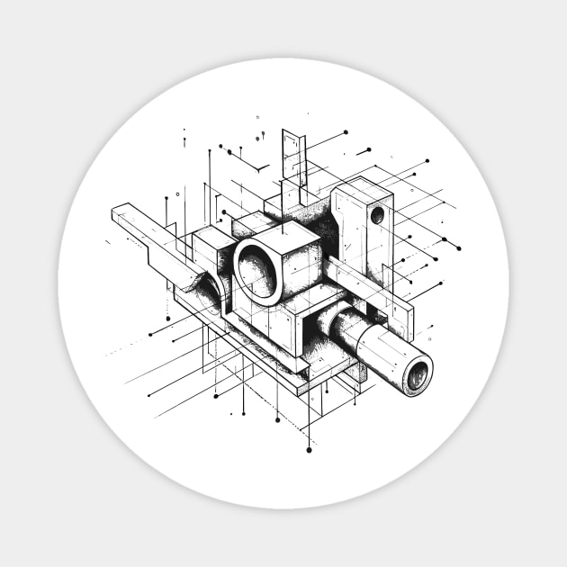 Abstract Pencil Drawing Magnet by Vinokurio